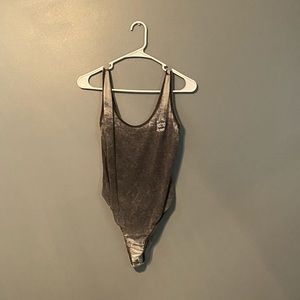 Gray bleach washed Pacsun bodysuit